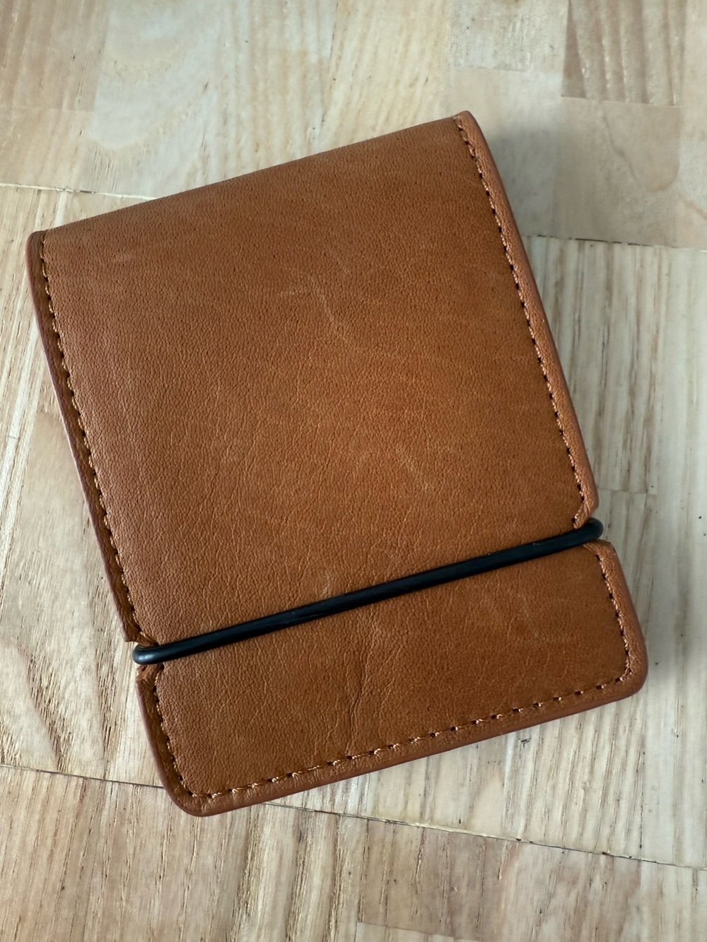 Links & kings tan leather slim wallet